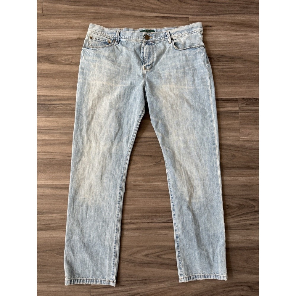 LRL Lauren Jeans Co Women's Size 12 Boyfriend Fit Denim Jeans High Rise Med Blue